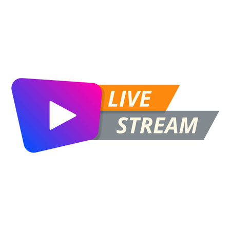 Time live stream icon cartoon vector. Radio play webinar. Online movie showのイラスト素材