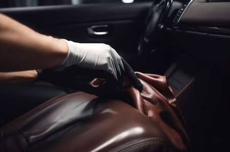 Cleaning car seat. Interior auto cleaning service and polish maintenance. Generate aiの素材