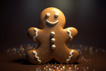 Gingerbread cookie man. Christmas party food sweet dessert. Generate Aiの素材