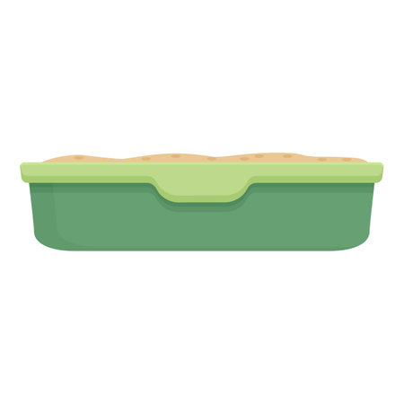 Cat toilet filter icon cartoon vector. Home sand tray. Family cleanのイラスト素材