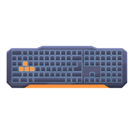 Gamer keyboard icon cartoon vector. Sport control. Gaming tech systemのイラスト素材