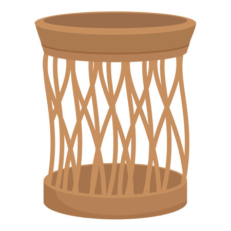Plastic laundry basket icon cartoon vector. Container hamper. Child textileのイラスト素材