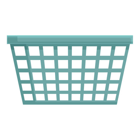Plastic laundry basket icon cartoon vector. Cleaner machine. Water washのイラスト素材