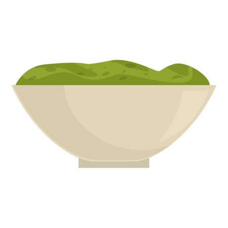Pesto bowl food icon cartoon vector. Salad plant. Glass pot cupのイラスト素材