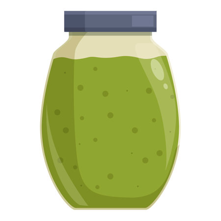 Dish green cooking icon cartoon vector. Plant salad. Pesto food basilのイラスト素材