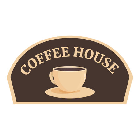 Coffee house signboard icon cartoon vector. Bakery store. Street cafeteriaのイラスト素材