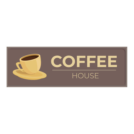 Coffee bean mug icon cartoon vector. Street banner. Board coffeeのイラスト素材