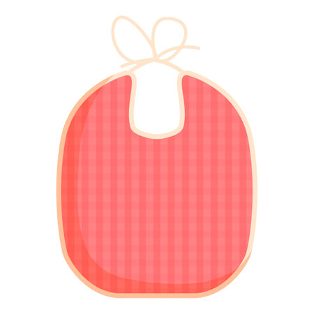 Red design bib icon cartoon vector. Clothes kid. Feeding dry siliconeのイラスト素材