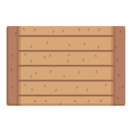 Wooden style door mat icon cartoon vector. Clean apartment. Step frontのイラスト素材