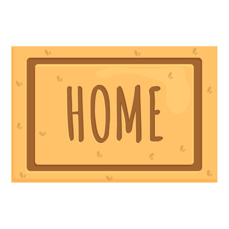 Home text door mat icon cartoon vector. Carpet house. Clean step frontのイラスト素材