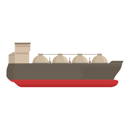 Chemical cargo ship icon cartoon vector. Gas carrier ship. Equipment containerのイラスト素材