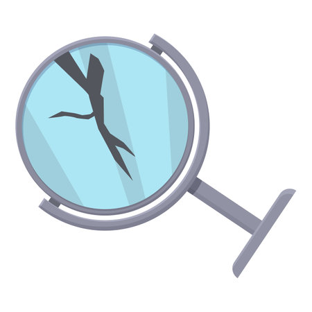 Broken mirror glass icon cartoon vector. Reuse trash. Ecology sortのイラスト素材