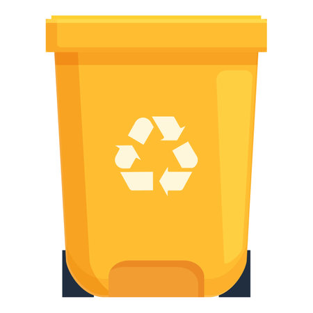 Yellow paper sorting waste icon cartoon vector. Trash sort. Organic recycleのイラスト素材
