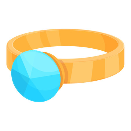 Gold ring diamond icon cartoon vector. Present shop. Interior displayのイラスト素材