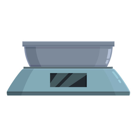 Pot scales icon cartoon vector. Kitchen equipment. Bakery tool spoonのイラスト素材