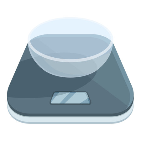 Spoon digital kitchen scales icon cartoon vector. Tool comparison. Equal spaceのイラスト素材