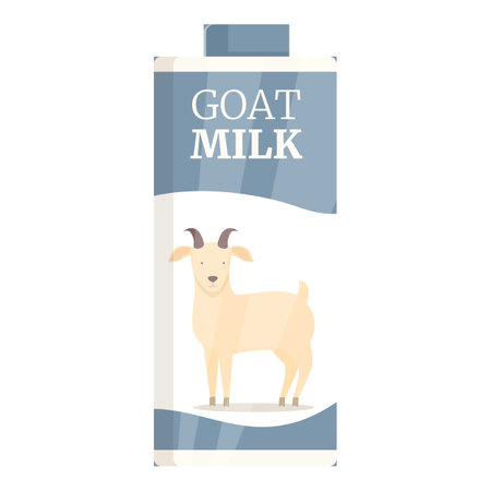 Goat milk pack icon cartoon vector. Farmland mineral. Mammal creamのイラスト素材