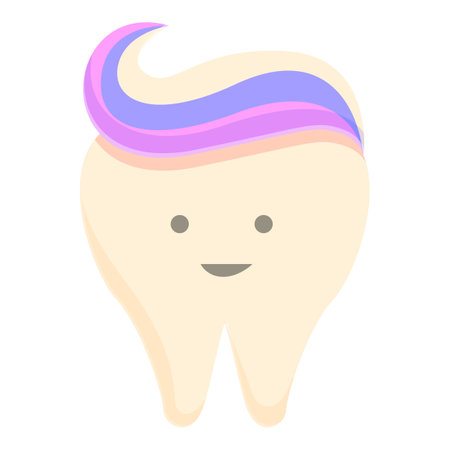 Tooth with rainbow paste icon cartoon vector. Smile fairy. Dental careのイラスト素材