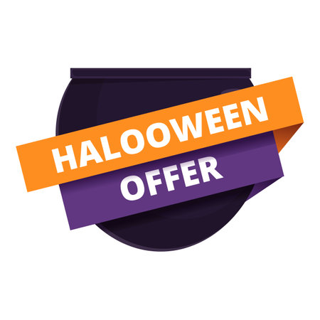 Halloween offer festivity icon cartoon vector. Lunar creature. Poster funのイラスト素材