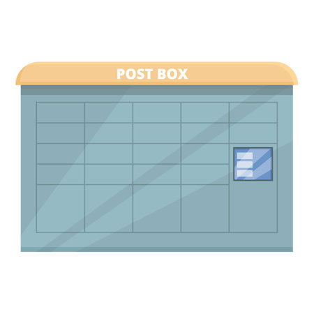 Post street box icon cartoon vector. Worker delivery. Transport airplaneのイラスト素材