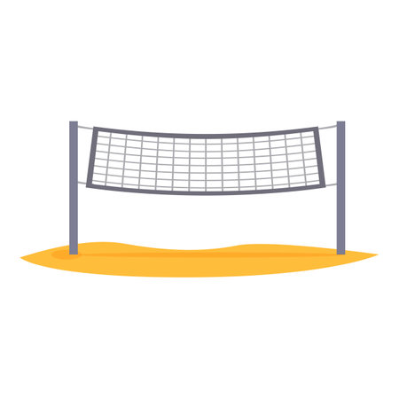 Beach volleyball net court icon cartoon vector. Playing area. Child outdoorのイラスト素材