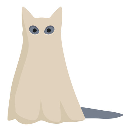 Ghost pet party icon cartoon vector. Cute kitty. Cute cat funのイラスト素材