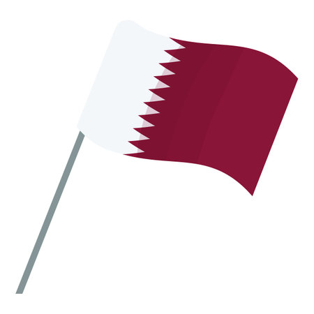 Qatar flag icon cartoon vector. Arabic festival country. Tourism nationのイラスト素材