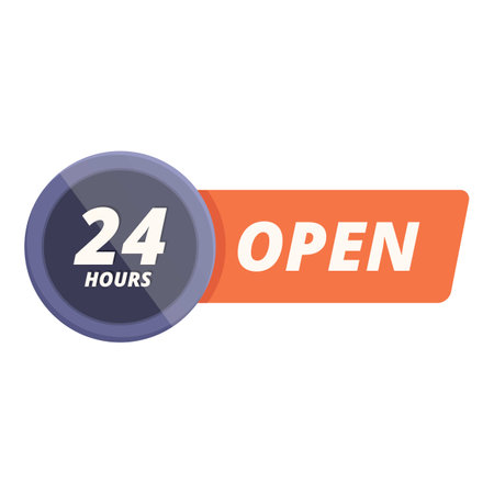 Open online shop icon cartoon vector. Opening hours. Mall closed