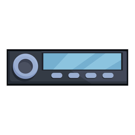 Radio player icon cartoon vector. Auto cd music. Stereo acousticのイラスト素材