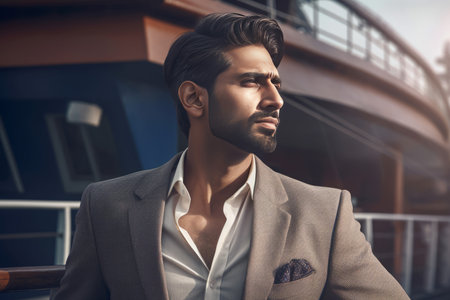 Indian business man confident professional leader. Smart office person manager. Generate Aiの素材