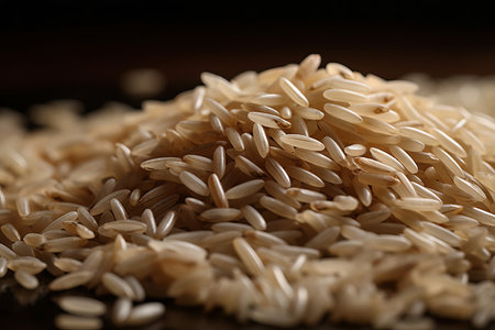 Raw grain rice. Heap of natural dry rice harvest plant. Generate aiの素材