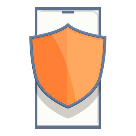 Online secured shield icon cartoon vector. Computer access. Protection onlineのイラスト素材