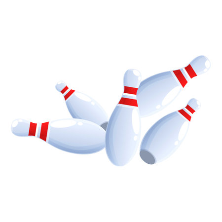Skittles big shot icon cartoon vector. Bowling strike. Sport speed hitのイラスト素材