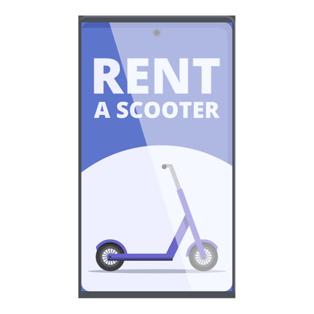 Rent a scooter online icon cartoon vector. Eco driving. Travel chargeのイラスト素材