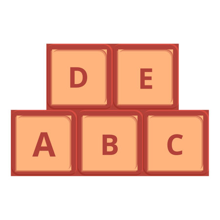 Kinder garden play icon cartoon vector. Construction cubes. Children playのイラスト素材