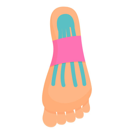 Foot pain icon cartoon vector. Health medical sport. Elastic bandageのイラスト素材