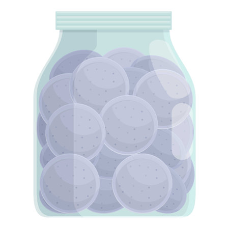 Round pills icon cartoon vector. Dietary supplement. Sugar omegaのイラスト素材