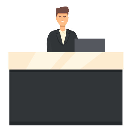 Welcome client support icon cartoon vector. Global guest. Happy helpのイラスト素材