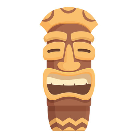 Aztec totem icon cartoon vector. Statue maya ancient. African tribalのイラスト素材