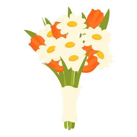 Bloom online mobile icon cartoon vector. Holding floral. Distribution homeのイラスト素材