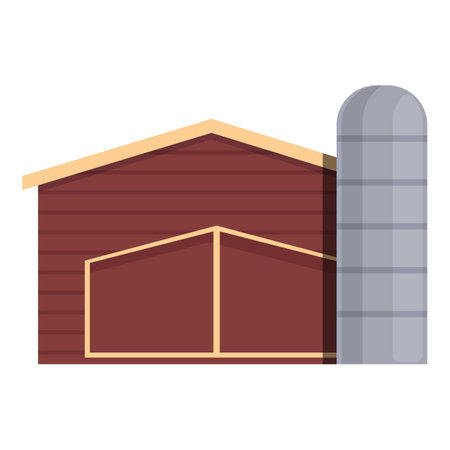 Chicken farm icon cartoon vector. Barn animal grow. Nature village breedingのイラスト素材