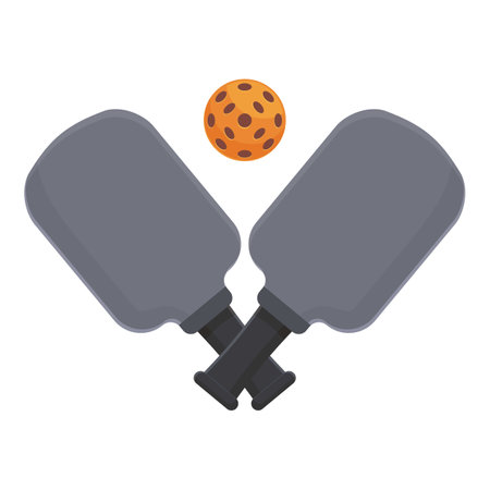 Pickleball icon cartoon vector. Badge artwork. Character activity padleのイラスト素材