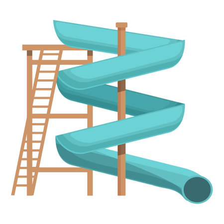 Swim water slide icon cartoon vector. Summer aquapark. Swim play toyのイラスト素材