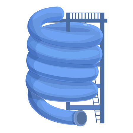 Spiral water slide tube icon cartoon vector. Plastic beach attraction. Vacation funのイラスト素材