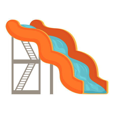 Wide water slide icon cartoon vector. Recreation fun. Summer party holidayのイラスト素材