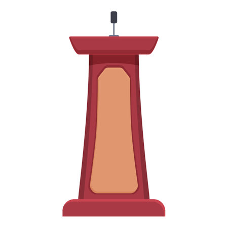 Place show tribune icon cartoon vector. Stage wooden. Orator speechのイラスト素材