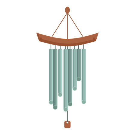 Bell wind chime icon cartoon vector. Asian hang decoration. Vacation festivalのイラスト素材
