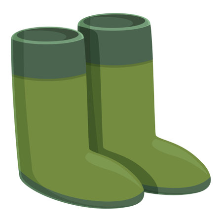 Green rubber boots icon cartoon vector. Marine transport. Port aquatic sectorのイラスト素材