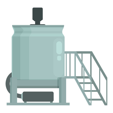 Big tank soap production icon cartoon vector. Mixer factory. Liquid service testingのイラスト素材