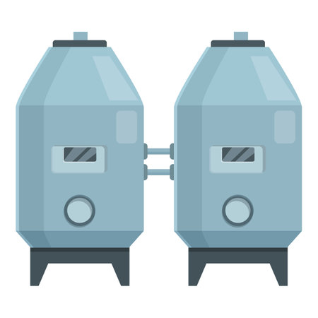 Wine production factory tanks icon cartoon vector. Vineyard industry. Glass cellar testingのイラスト素材